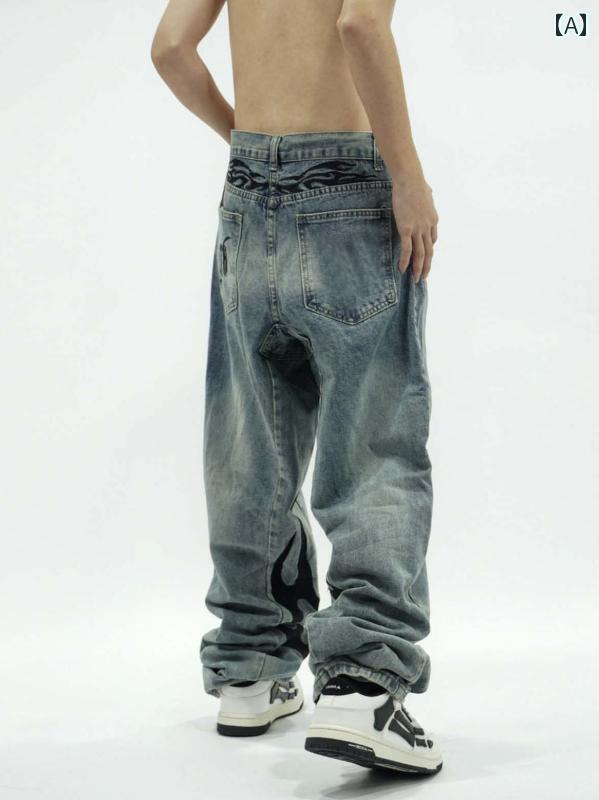 春 コーデ メンズ 用 服 シンプル ファッション 大人 紳士服 アメリカン ストリート カジュアル ストレート ワイド ジーンズ パンツ カジュアル 通勤スタイル 重ね着コーデ ゆったりシルエット 快適フィット 動きやすい デイリー