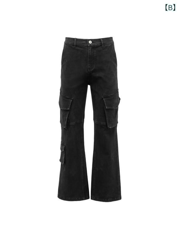 春 コーデ メンズ 用 服 シンプル ファッション オシャレ 大人 紳士服 フレア マルチ ポケット ダメージ ヴィンテージ カーゴ カジュアル 通勤スタイル 重ね着コーデ ゆったりシルエット 着 デイリーウェア 街歩きスタイル