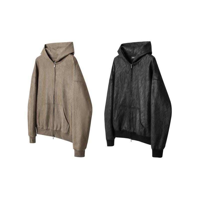 春 コーデ メンズ 用 服 シンプル ファッション オシャレ 大人 かっこいい 紳士服 ワイド ジャケット スエード ジッパー スウェットシャツ カジュアル 通勤スタイル 重ね着コーデ ゆったりシルエット 軽アウター