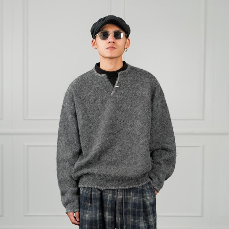 春 コーデ メンズ 用 服 シンプル ファッション オシャレ 大人 かっこいい 紳士服 アメリカン セーター ハイエンド カジュアル 通勤スタイル 重ね着コーデ ゆったりシルエット 着 デイリーウェア 街歩きスタイル(4.0)