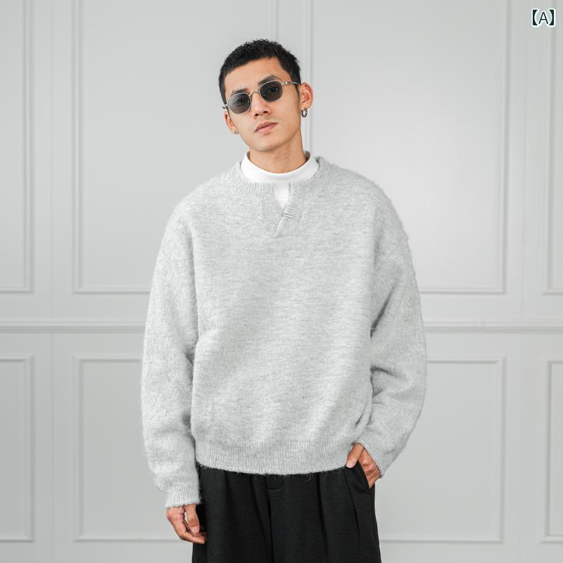 春 コーデ メンズ 用 服 シンプル ファッション オシャレ 大人 かっこいい 紳士服 アメリカン セーター ハイエンド カジュアル 通勤スタイル 重ね着コーデ ゆったりシルエット 着 デイリーウェア 街歩きスタイル