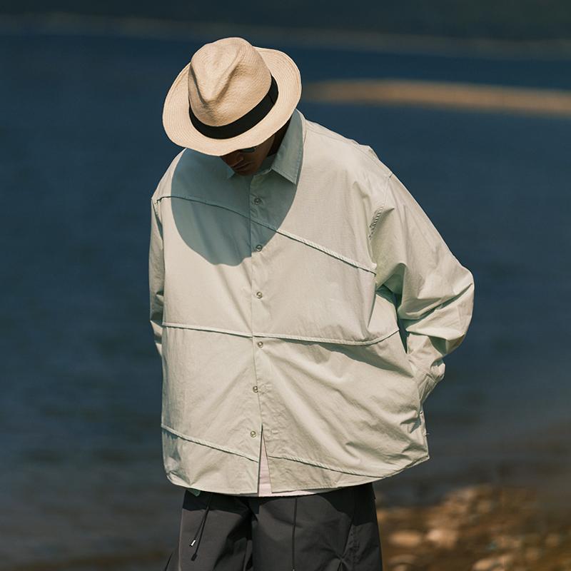 春 コーデ メンズ 用 服 シンプル ファッション オシャレ 大人 かっこいい 紳士服 アウトドア 長袖 綿 シャツ 無地 カジュアル 通勤スタイル 重ね着コーデ ゆったりシルエット さらっと着 普段使い