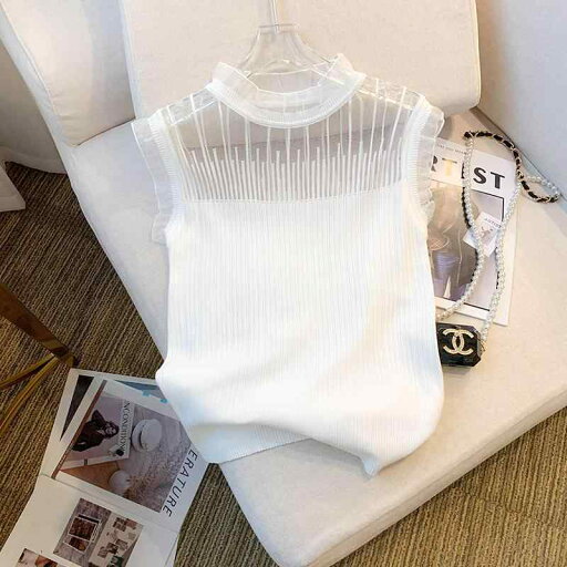 春 コーデ レディース ファッション オシャレ カワイイ シンプル きれいめ ナチュラル 上品カジュアル 婦人服 ホワイト カラー 夏 レース ベスト メッシュ ハーフ タートルネック インナー ノースリーブ トップス 春 コーデ レディース ファッション オシャレ カワイイ シンプル きれいめ ナチュラル 上品カジュアル 婦人服 ホワイト カラー 夏 レース ベスト メッシュ ハーフ タートルネック インナー ノースリーブ トップス