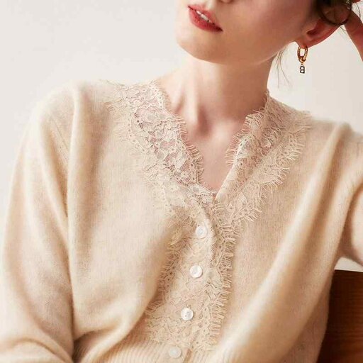 春 コーデ レディース ファッション オシャレ カワイイ シンプル きれいめ ナチュラル 上品カジュアル 婦人服 レース ステッチ Vネックカーディガン スリム ソフト ニット ジャケット 春 コーデ レディース ファッション オシャレ カワイイ シンプル きれいめ ナチュラル 上品カジュアル 婦人服 レース ステッチ Vネックカーディガン スリム ソフト ニット ジャケット