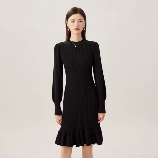春 コーデ レディース ファッション オシャレ カワイイ シンプル きれいめ ナチュラル 上品カジュアル 婦人服 ホワイト カラー ウール ランタン スリーブ フィッシュテール ニット ブラック スカート ドレス 春 コーデ レディース ファッション オシャレ カワイイ シンプル きれいめ ナチュラル 上品カジュアル 婦人服 ホワイト カラー ウール ランタン スリーブ フィッシュテール ニット ブラック スカート ドレス