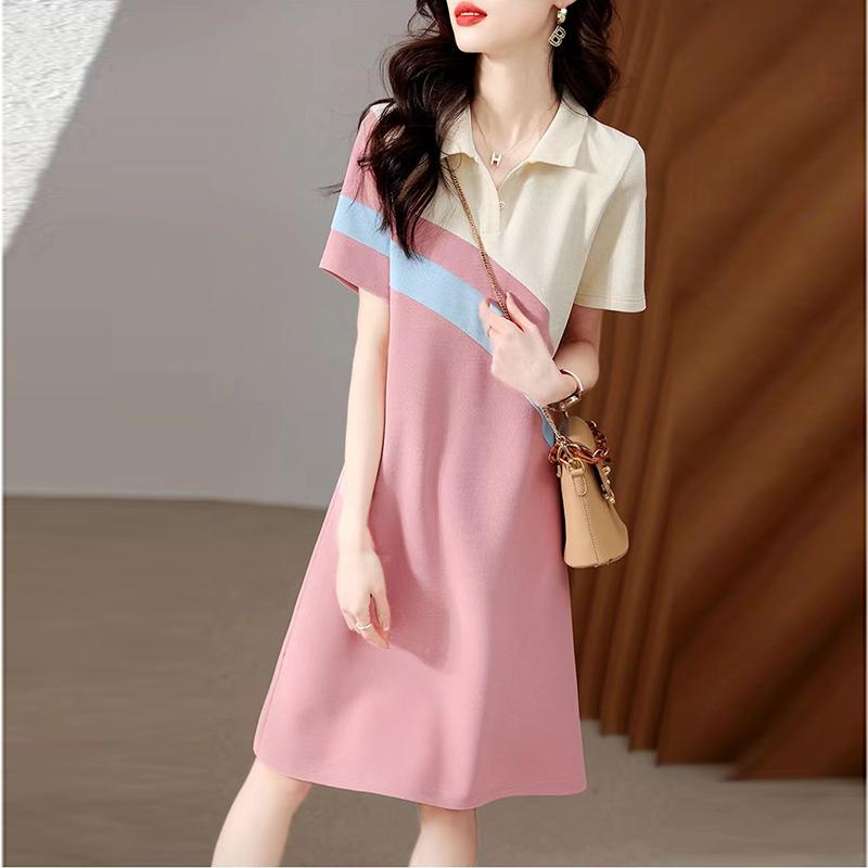 春 コーデ レディース ファッション オシャレ カワイイ シンプル きれいめ ナチュラル 上品カジュアル 婦人服 ホワイト カラー 夏 ポロ シャツ ドレス ウエスト スカート(4)