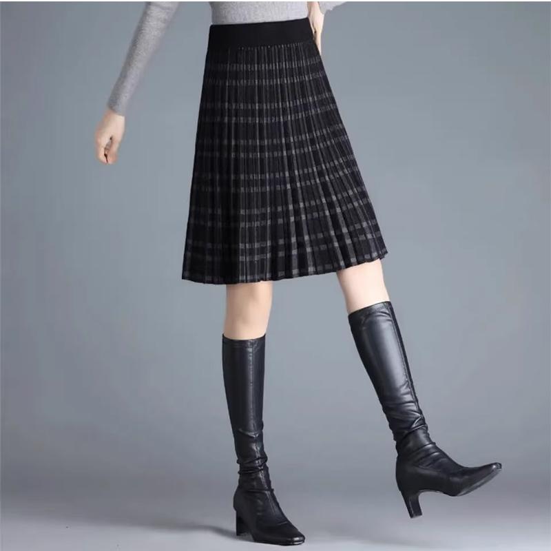 Rakuten - 春 コーデ レディース ファッション オシャレ カワイイ シンプル きれいめ ナチュラル 上品カジュアル 婦人服 スカート ハイウエスト スリム アンブレラ スカートストレッチ ウエスト ニット Aライン
