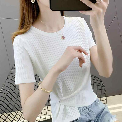 春 コーデ レディース ファッション オシャレ カワイイ シンプル きれいめ ナチュラル 上品カジュアル 婦人服 半袖 Tシャツ 夏 スリム レイヤリング ニット セーター アウターウェア 春 コーデ レディース ファッション オシャレ カワイイ シンプル きれいめ ナチュラル 上品カジュアル 婦人服 半袖 Tシャツ 夏 スリム レイヤリング ニット セーター アウターウェア