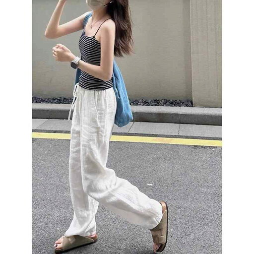 春 コーデ レディース ファッション オシャレ カワイイ シンプル きれいめ ナチュラル 上品カジュアル 婦人服 コットン 麻 ゆったり ワイド ハイウエスト ストレート パンツ 春 コーデ レディース ファッション オシャレ カワイイ シンプル きれいめ ナチュラル 上品カジュアル 婦人服 コットン 麻 ゆったり ワイド ハイウエスト ストレート パンツ