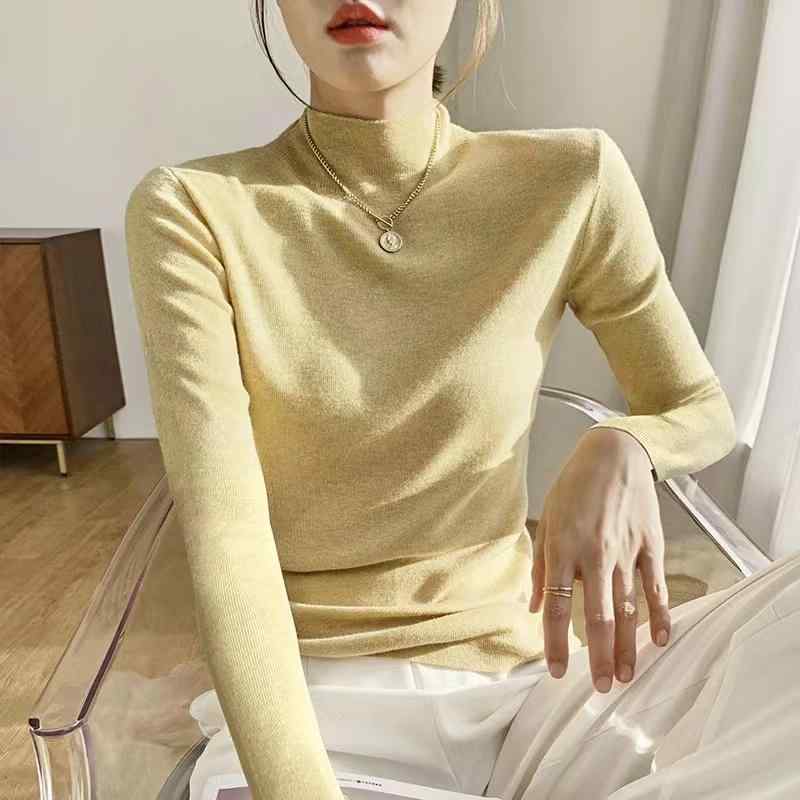 Turtleneck - 春 コーデ レディース ファッション オシャレ カワイイ シンプル きれいめ ナチュラル 上品カジュアル 婦人服 ハーフ タートルネック ウール セーター 長袖 ニット トップス