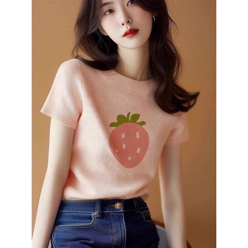 春 コーデ レディース ファッション オシャレ カワイイ シンプル きれいめ ナチュラル 上品カジュアル 婦人服 シック プリント ピンク 半袖 Tシャツ