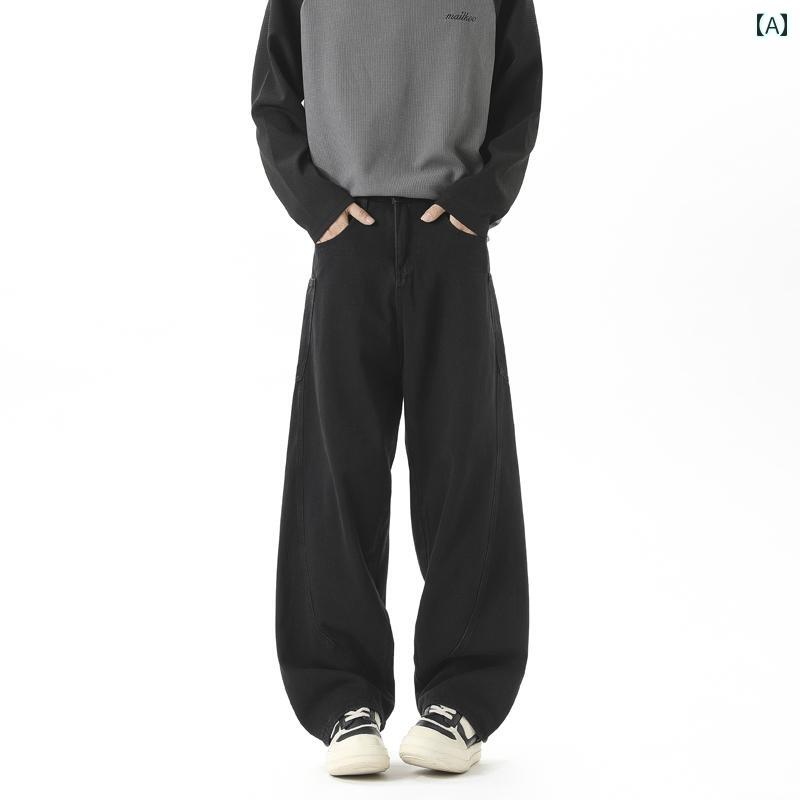 メンズ ファッション 服 用 オシャレ シンプル 大人 かっこいい 大きいサイズ ストリート 紳士服 アメリカン ポケット ウォッシュド ジーンズ レトロ カジュアル パンツ