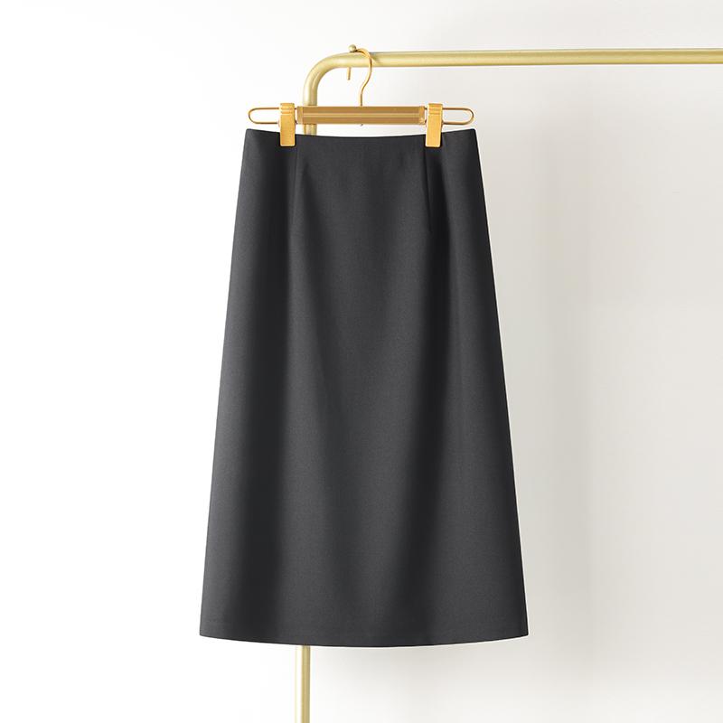 夏コーデ レディース ファッション 服 オシャレ カワイイ 女性用 シンプル 大人カワイイ 大きいサイズ 婦人服 ブラック ドレープ スリム スカート バックスリット ストレート スカート ヒップカバー ワンステップ
