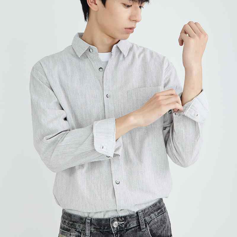 メンズ ファッション 服 男性用 オシャレ シンプル 大人 かっこいい ストリート 無地 シャツ ゆったり ビジネス カジュアル 綿 長袖 ジャケット