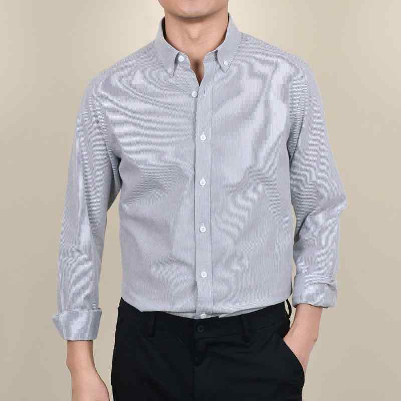 Rakuten - メンズ ファッション 服 男性用 オシャレ シンプル 大人 かっこいい ストリート ストライプ 長袖 シャツ ビジネス カジュアル コットンシャツ トップス ジャケット