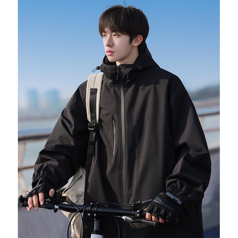 Rakuten - メンズ ファッション 服 男性用 オシャレ シンプル 大人 かっこいい ストリート フード付き ジャケット ユニセックス アウトドア ゆったり 防風 防水