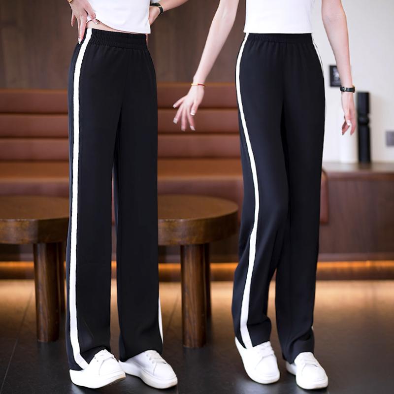 Long Pants - 秋コーデ レディース ファッション スポーツ パンツ ナロー ワイドレッグ ハイウエスト カジュアル ストレート