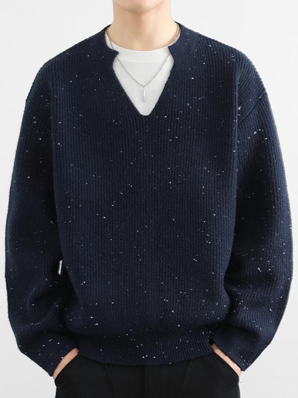 メンズ ファッション 服 男性用 オシャレ シンプル 大人 かっこいい ストリート 紳士服 スタイリッシュ Vネックニットセーター 星空 ウール ベースレイヤー