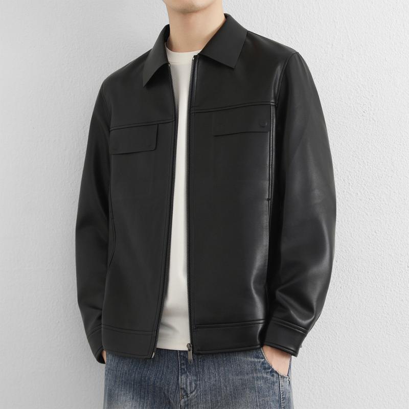 Other - メンズ ファッション 服 男性用 オシャレ シンプル 大人 かっこいい ストリート 紳士服 PUレザー ジャケット スタイリッシュ フリース バイク ジャケット PUレザー ジャケット