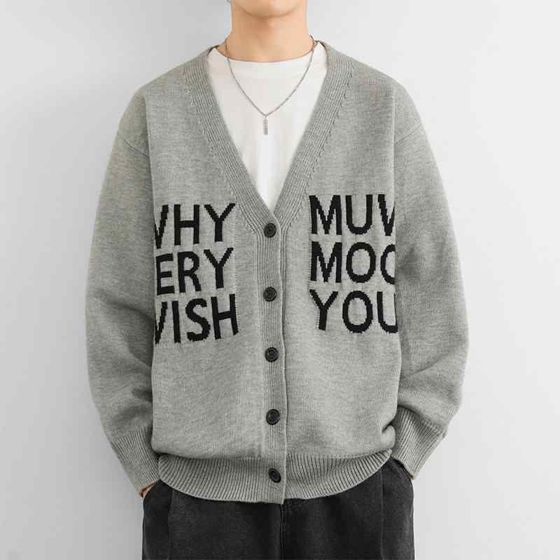 Rakuten - メンズ ファッション 服 男性用 オシャレ シンプル 大人 かっこいい ストリート 紳士服 ニット カーディガン フィット Vネック セーター ボタン カジュアル
