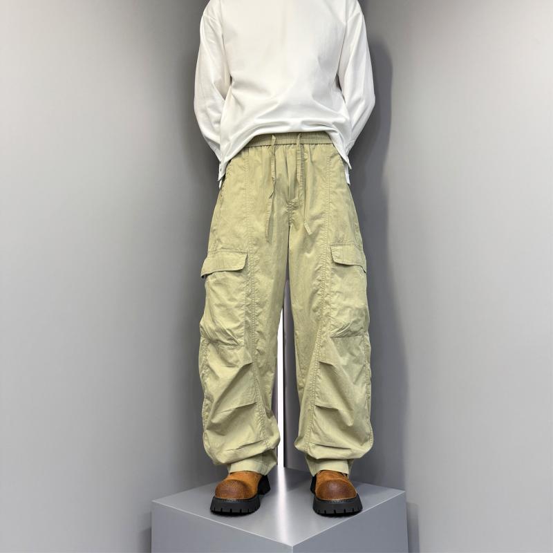 乐天商城 - メンズ ファッション 服 男性用 シンプル かっこいい 大人 春コーデ アメリカン ストリート パンツ スタイリッシュ クール カーゴ パンツ ワイドレッグ パンツ 大きいポケット