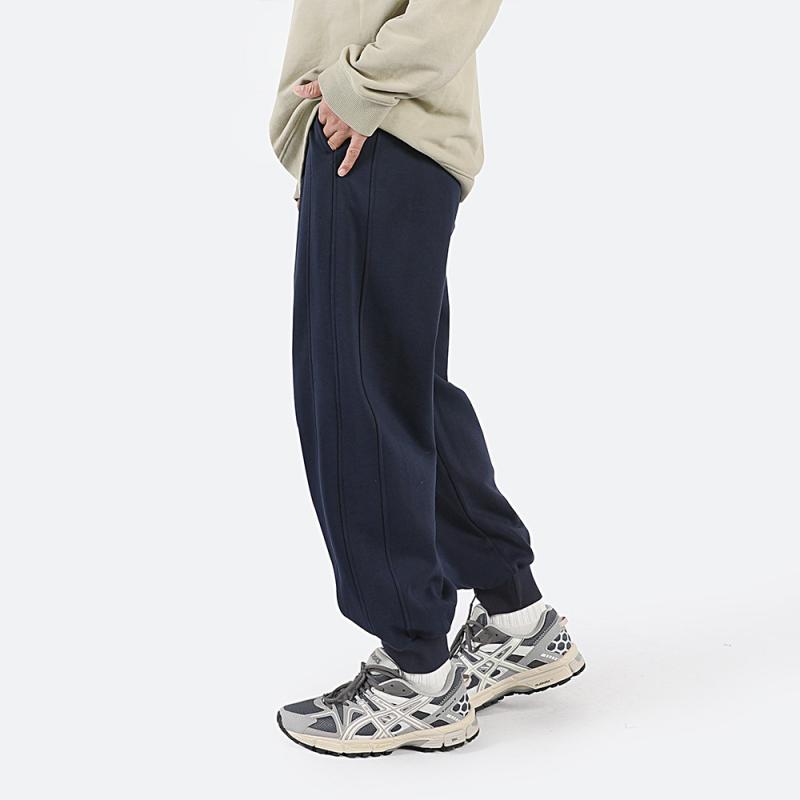 メンズ ファッション 服 男性用 シンプル かっこいい 大人 春コーデ 綿 フリース スウェット パンツ テーパード カフス スリム ゆったり カジュアル パンツ