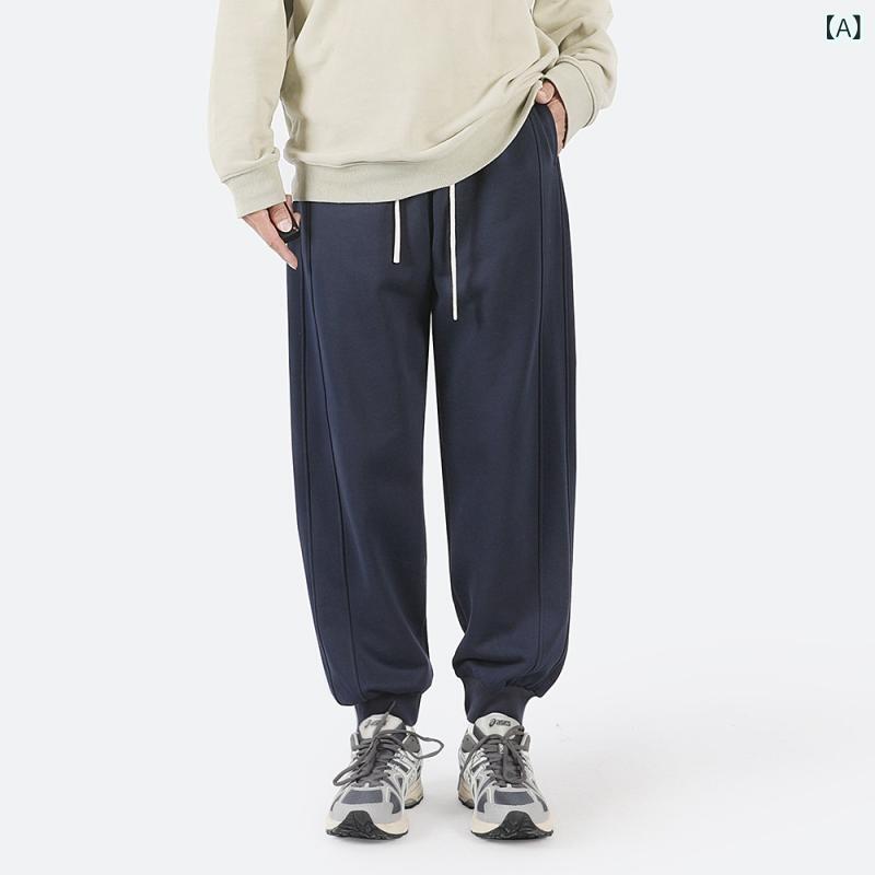 リコットのメンズ ファッション 服 男性用 シンプル かっこいい 大人 春コーデ 綿 フリース スウェット パンツ テーパード カフス スリム ゆったり カジュアル パンツ｜アングル2