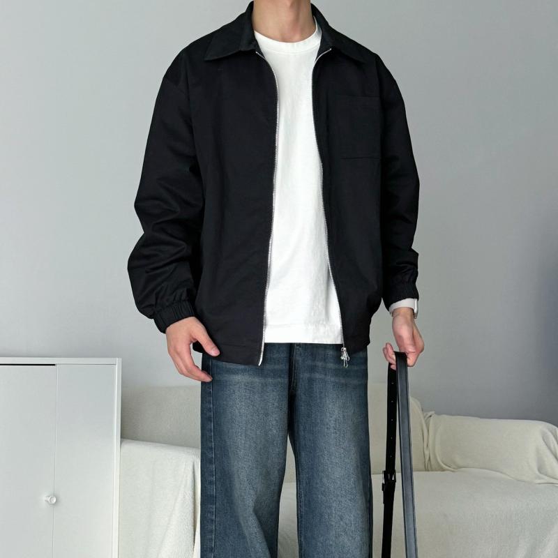 メンズ ファッション 服 男性用 シンプル かっこいい 大人 春コーデ 無地 ジッパー ジャケット ゆったり