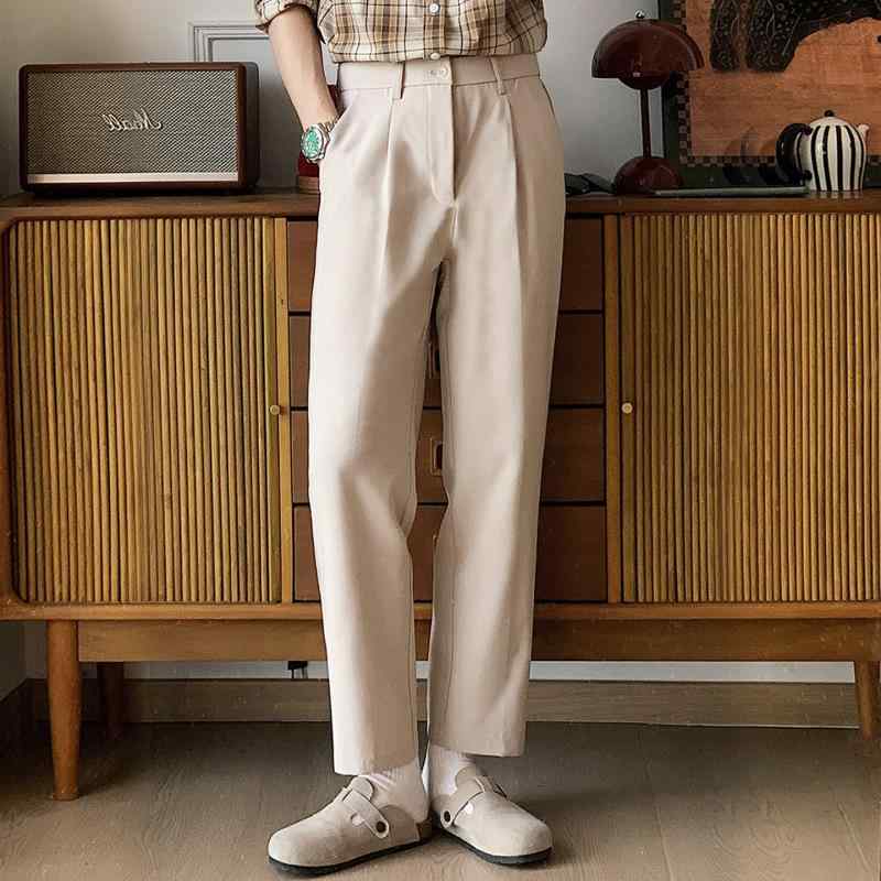 ドレープ メンズ ドレス パンツ テーパード ビジネス カジュアル シワなりくい 通勤ウェア（楽天・リコット）