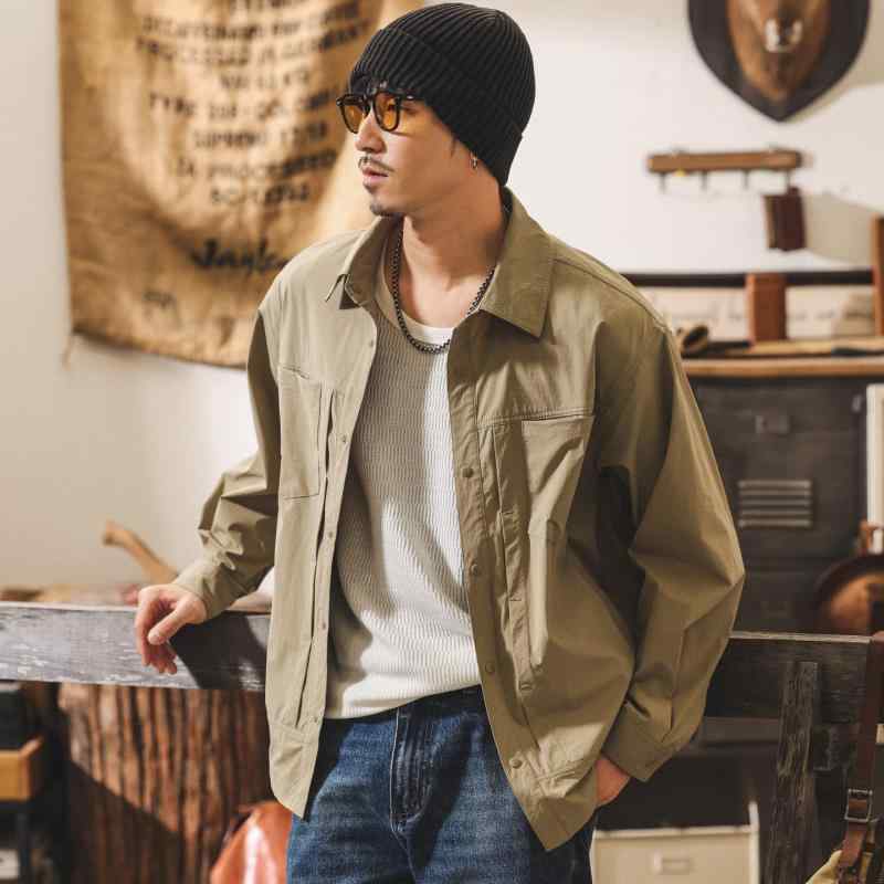 Rakuten - アメリカン レトロ アウトドア 速乾 ワーク シャツ メンズ 春 スタイル 長袖 シャツ メンズ 薄手 ジャケット