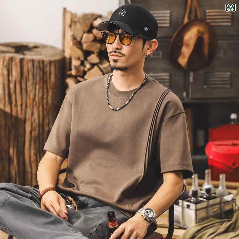 其它 - メンズ Tシャツ プリーツ 半袖 夏 スタイル ゆったり フィット 大きいサイズ カジュアル メンズ トップス