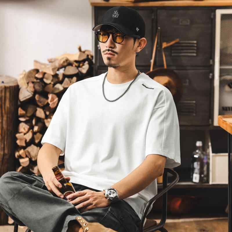 シンプル 綿 半袖 メンズ 夏 スタイル Tシャツ アメリカン レトロ メンズ