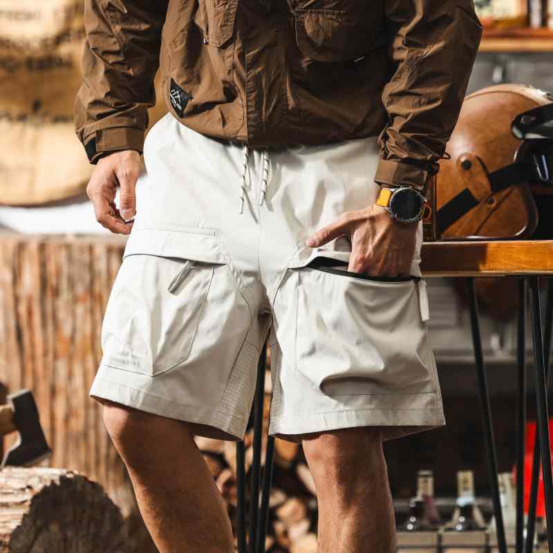 アメリカン レトロ 夏 薄手 多機能 ワーク パンツ メンズ 大きいサイズ カジュアル パンツ