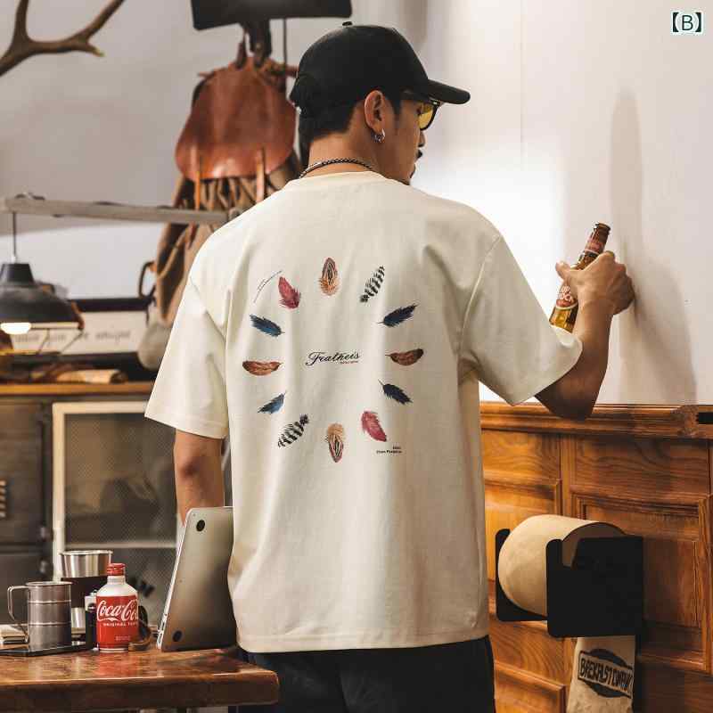アメリカン レトロ プリント Tシャツ メンズ...の紹介画像3