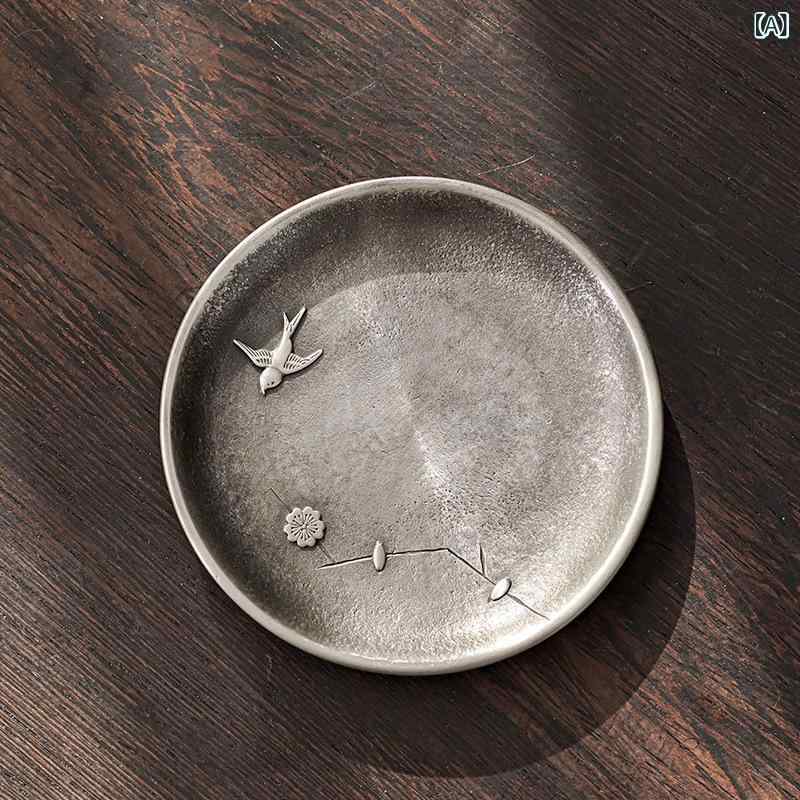 リコットのオシャレ カトラリー アジアン雑貨 純度99％錫 急須台 コースター 茶杯ホルダー 茶道具｜アングル2