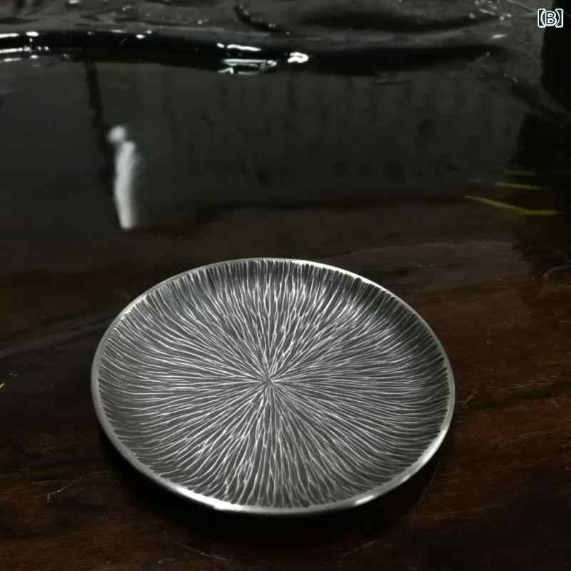 リコットのオシャレ カトラリー アジアン雑貨 純度99％錫 急須台 コースター 茶杯ホルダー 茶道具｜アングル3