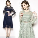 【2,592円クーポン利用で 4/30まで】 花柄総レースフレアワンピース ■ パーティードレス ワンピース 結婚式 披露宴 卒業式 入学式 発表会 二次会 フ...