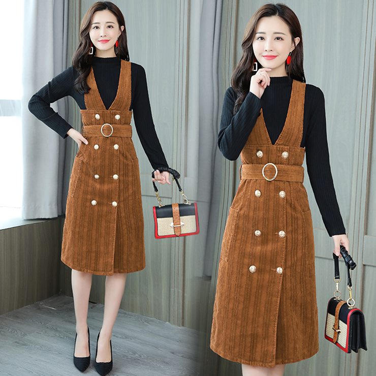 ウエストベルト付きジャンパースカート ■ ワンピース 結婚式 ワンピ 二次会 入学式 入園式 卒業式 大人 上品 OL レディース ミディアム丈 春 夏 秋 冬