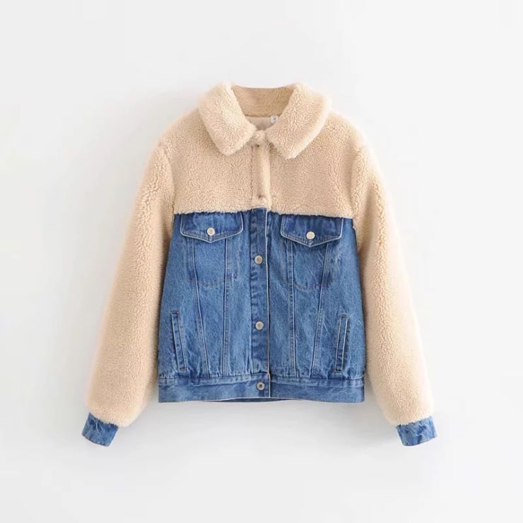 ボア切替デニムブルゾン ■ レディース 春 夏 秋 冬