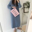 Vネックロングニットワンピース ■ ワンピース 結婚式 ドレス 結婚式 二次会 入園式 卒業式 大人 上品 入学式 OL レディース ロング丈 長袖 秋 冬