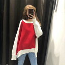 スリット入りシンプルニット ■ ニット Knit トップス セーター Sweater
