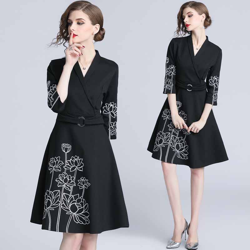 花柄プリントドレス ■ パーティードレス 結婚式 フォーマル ワンピース フォーマル 卒業式 入学式 二次会 披露宴 発表会 大人 20代 30代 40代 レデ...