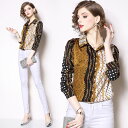 水玉チェーン切り替え長袖シャツブラウス ■ ブラウス シャツ ブラウス セレブ オフィス blouse OL 通勤 トップス かわいい 大人 レディース 春 夏...