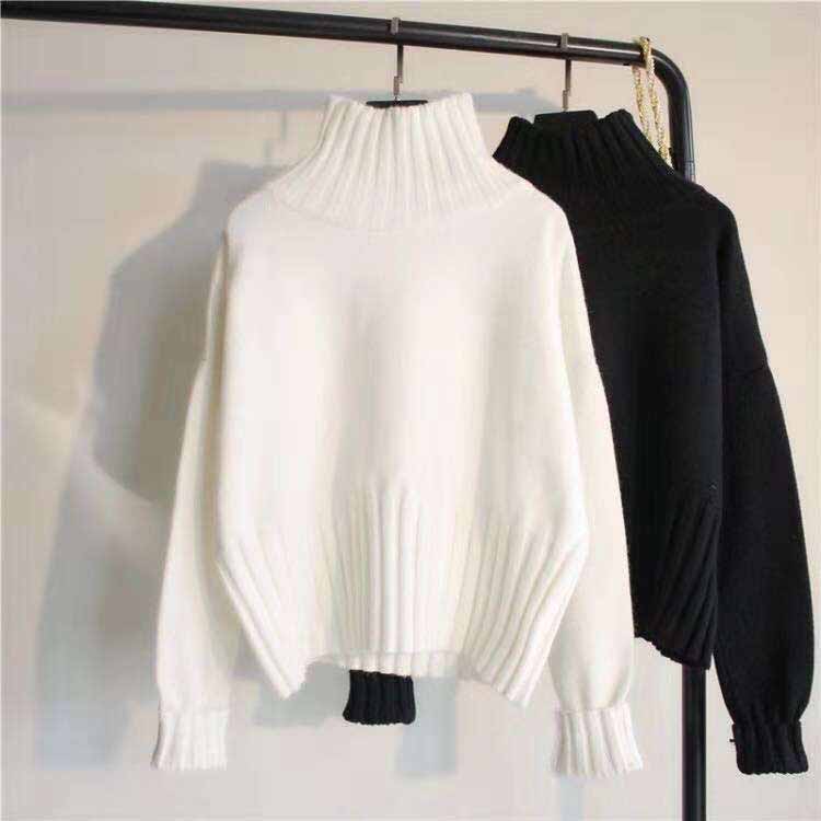 ハイネックシンプルニット ■ ニット Knit トップス セーター Sweater レディース 春 夏 秋 冬