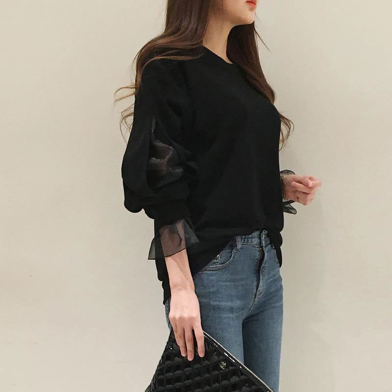 シフォン袖ボリュームトップス ■ カットソー Tシャツ T-shirt ティシャツ トップス レディース 春 夏 秋 冬