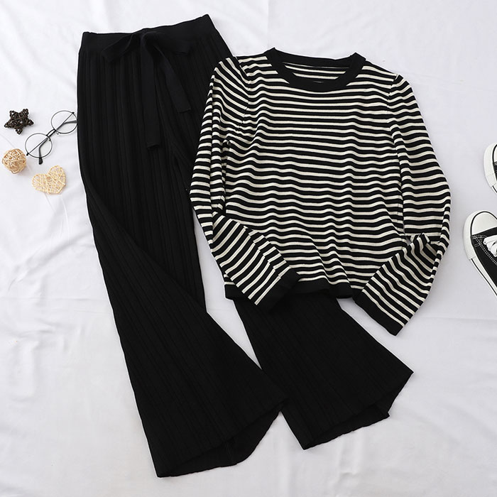 フレアパンツセットアップストライプシャツ ■ シャツ かわいい ブラウス セレブ オフィス OL トップス 冷房 通勤 大人 レディース 春 夏 秋 冬