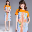 フルーツ柄半袖ワンピース ■ ワンピース ワンピ 入学式 結婚式 入園式 卒業式 二次会 OL オフィス レディース 春 夏 秋 冬