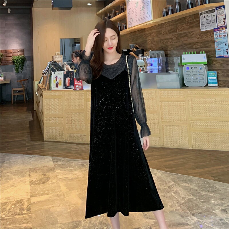 大きめサイズ レディース おしゃれ ファッション カジュアル 上品 フェミニン デート 女子会 普段使い チャイナ風 チャイナ ドレス 秋冬 レース ヘボン 式 黒 起毛 ドレス
