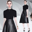 半袖ニット膝丈スカートセットアップ ■ スカート すかーと Skirt スカート ミディアム 膝丈 ひざ丈 膝上 ひざ上 膝下 ひざ下 レディース 春 夏 秋 冬