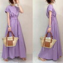 ウエストベルトマキシワンピース ■ ワンピース 結婚式 ワンピ 二次会 入学式 入園式 卒業式 大人 上品 OL レディース 春 夏 秋 冬